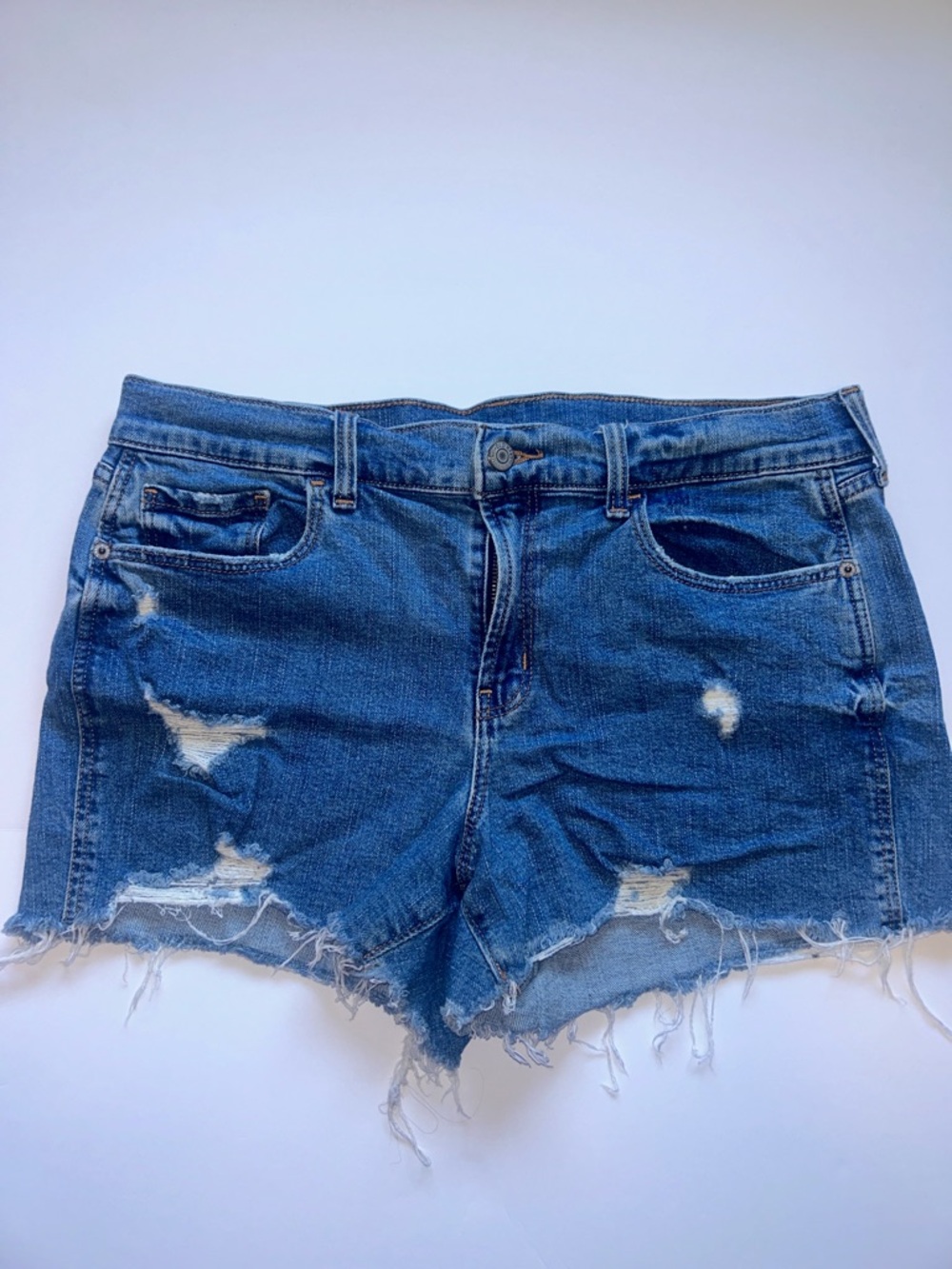 Old Navy Distressed Denim Boyfriend Mid-rise Cutoff Shorts - size 10